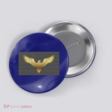 Gold American Eagle On Flag Button