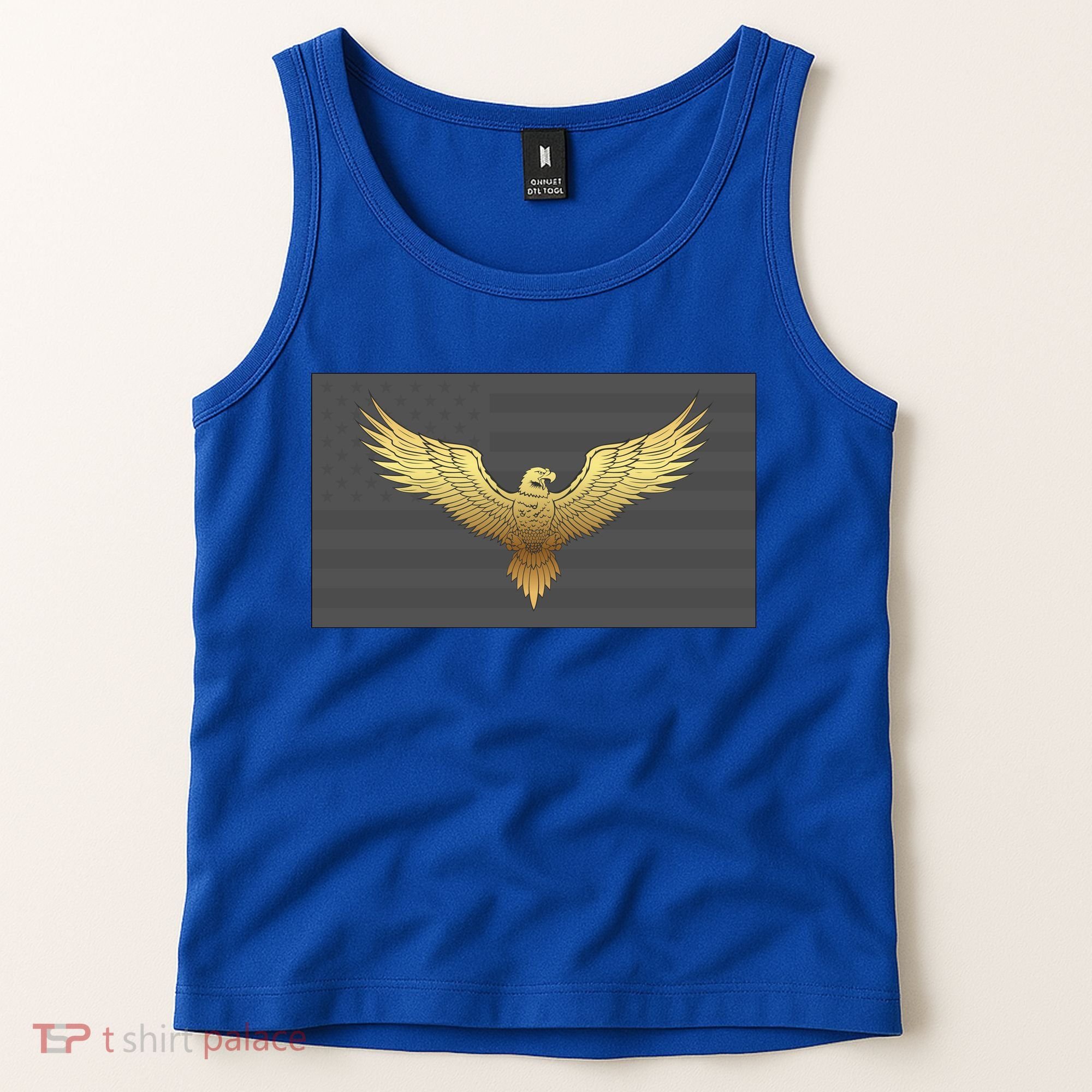 Gold American Eagle On Flag Tank Top
