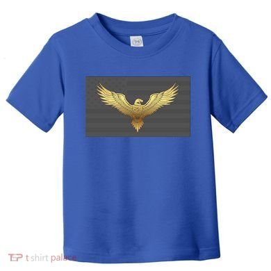 Gold American Eagle On Flag Toddler T-Shirt