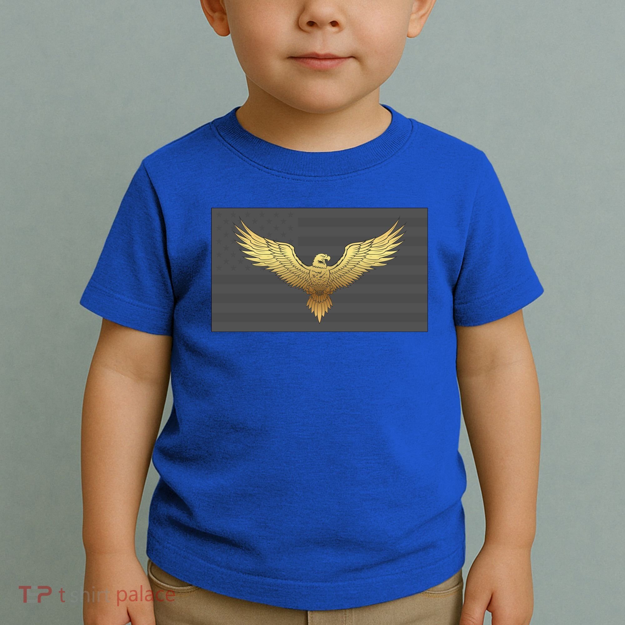 Gold American Eagle On Flag Toddler T-Shirt