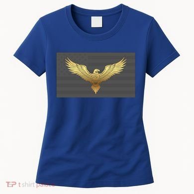Gold American Eagle On Flag Women's T-Shirt