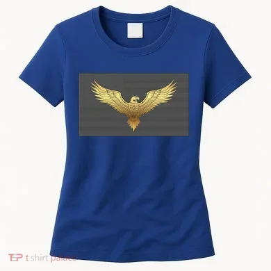 Gold American Eagle On Flag Women's T-Shirt