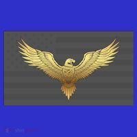 Gold American Eagle On Flag Women's T-Shirt thumb 6