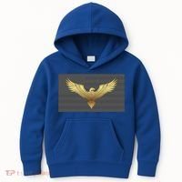 Gold American Eagle On Flag Kids Hoodie thumb 0