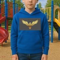 Gold American Eagle On Flag Kids Hoodie thumb 2