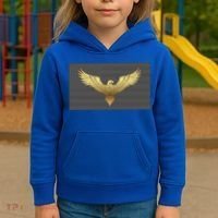 Gold American Eagle On Flag Kids Hoodie thumb 3