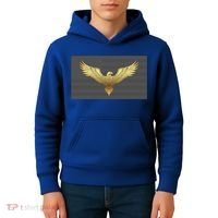 Gold American Eagle On Flag Kids Hoodie thumb 4