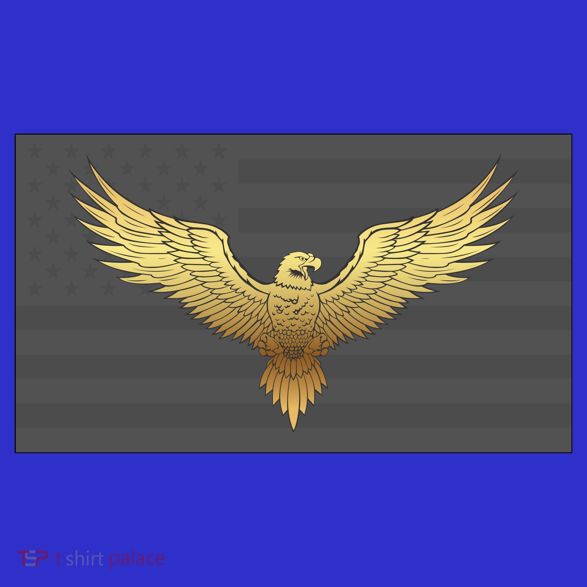 Gold American Eagle On Flag Kids Hoodie
