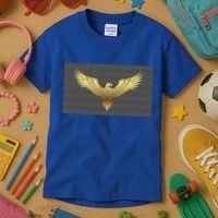 Gold American Eagle On Flag Kids T-Shirt thumb 3