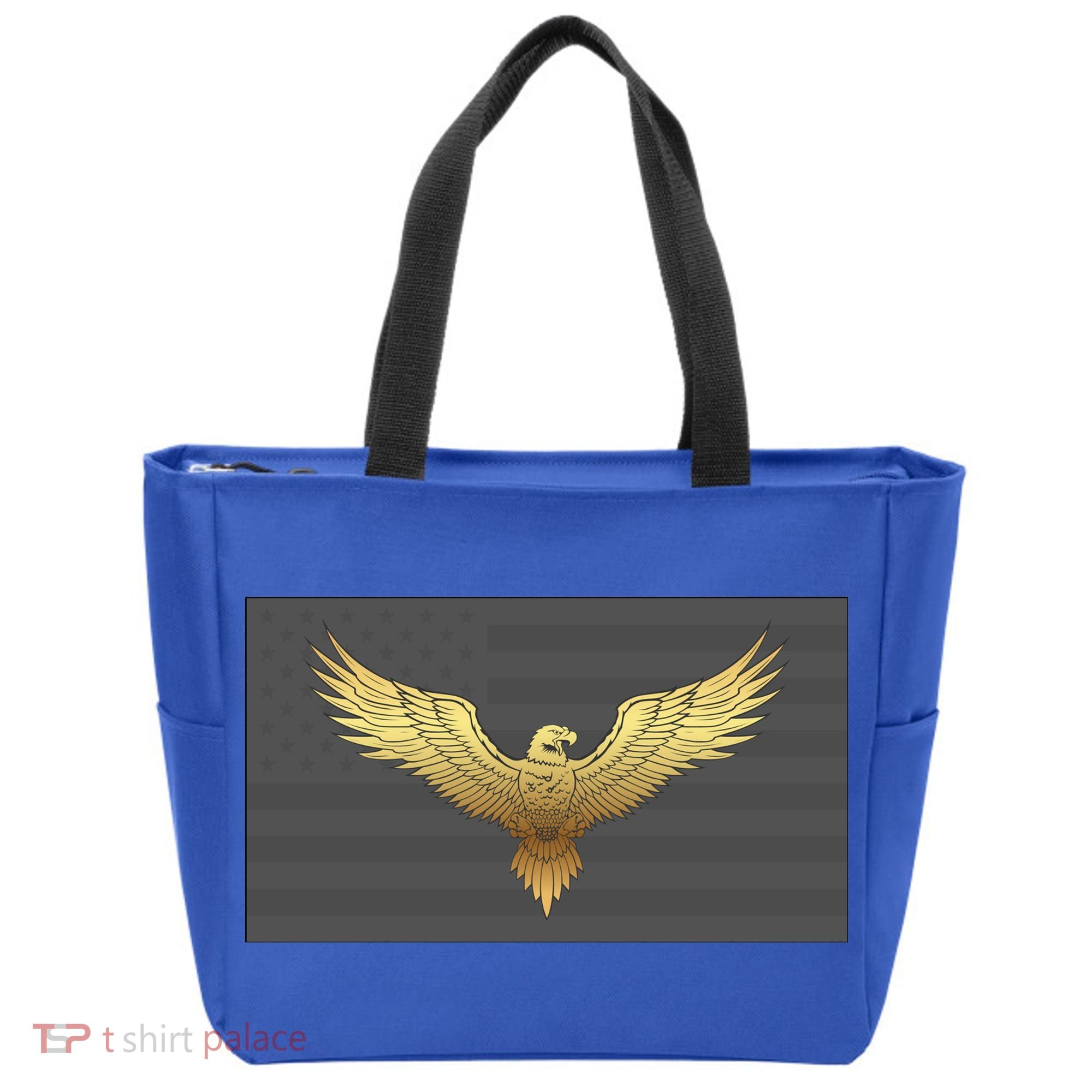 Gold American Eagle On Flag Tote Bag