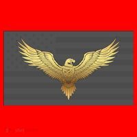 Gold American Eagle On Flag Santa Hat thumb 1