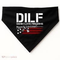Gun American Flag DILF Damn I Love Firearms USA-Made Doggie Bandana thumb 0