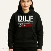 Gun American Flag DILF Damn I Love Firearms Hoodie thumb 5