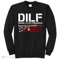 Gun American Flag DILF Damn I Love Firearms Sweatshirt thumb 0