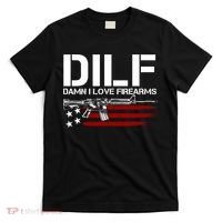 Gun American Flag DILF Damn I Love Firearms T-Shirt thumb 0