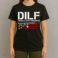 Gun American Flag DILF Damn I Love Firearms T-Shirt thumb 4