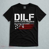 Gun American Flag DILF Damn I Love Firearms T-Shirt thumb 5