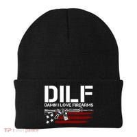 Gun American Flag DILF Damn I Love Firearms Beanie thumb 0