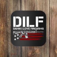 Gun American Flag DILF Damn I Love Firearms Coaster thumb 0