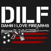 Gun American Flag DILF Damn I Love Firearms Women's Hoodie thumb 2
