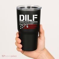 Gun American Flag DILF Damn I Love Firearms Tumbler thumb 2