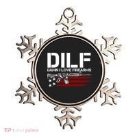 Gun American Flag DILF Damn I Love Firearms Ornament thumb 0