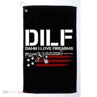 Gun American Flag DILF Damn I Love Firearms Golf Towel thumb 0