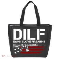 Gun American Flag DILF Damn I Love Firearms Tote Bag thumb 0