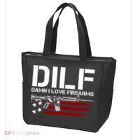 Gun American Flag DILF Damn I Love Firearms Tote Bag thumb 3