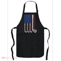 Golf American Flag Golfing Gift For Father's Day Apron thumb 0
