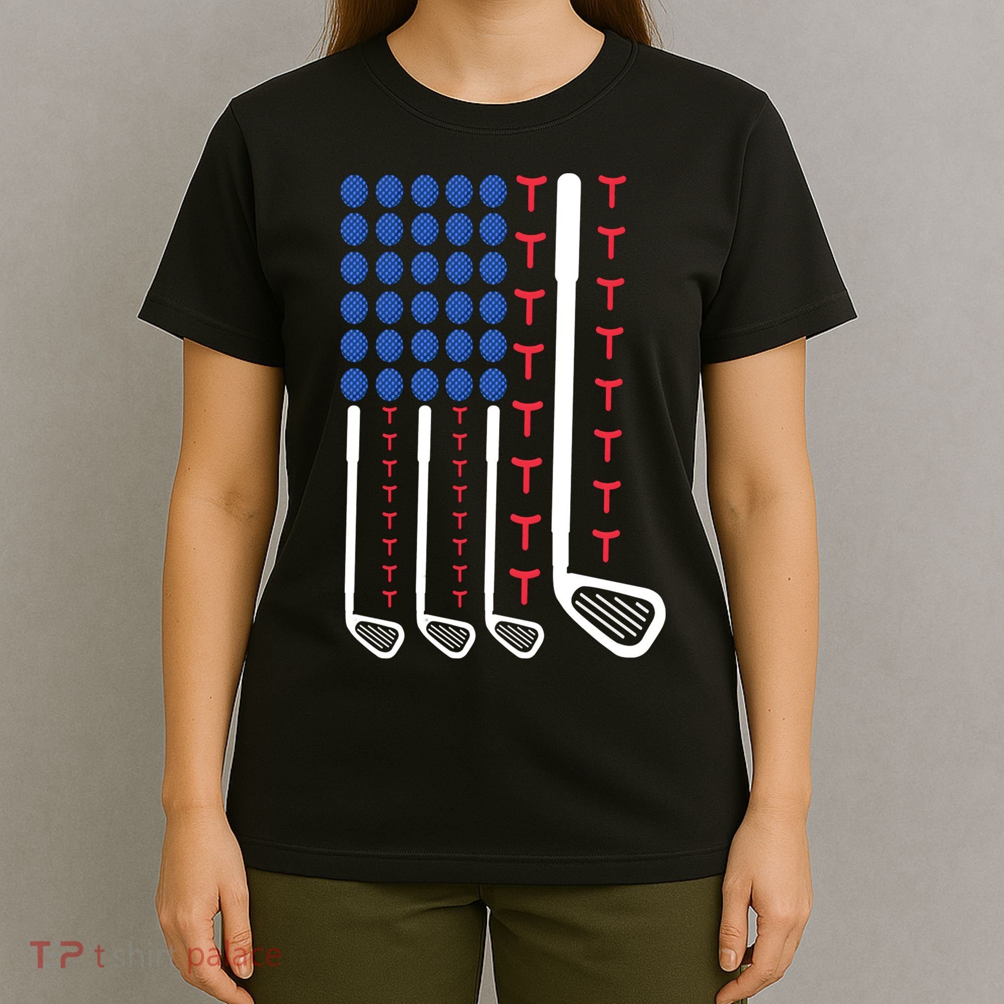 Golf American Flag Golfing Gift For Father's Day T-Shirt