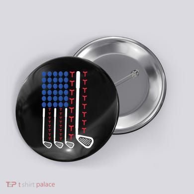 Golf American Flag Golfing Gift For Father's Day Button