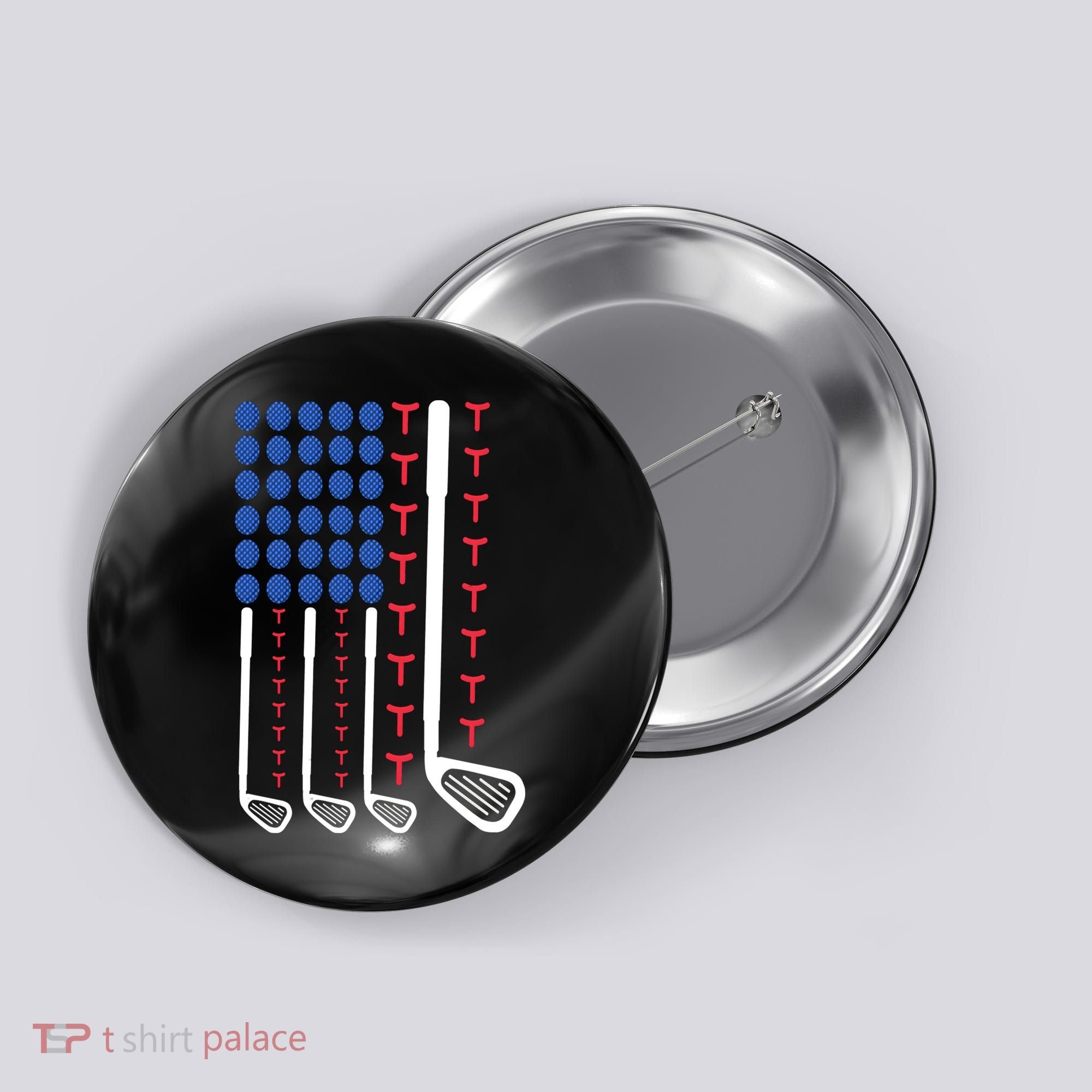 Golf American Flag Golfing Gift For Father's Day Button