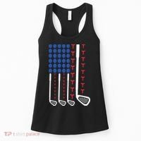 Golf American Flag Golfing Gift For Father's Day Women's Tank Top thumb 0
