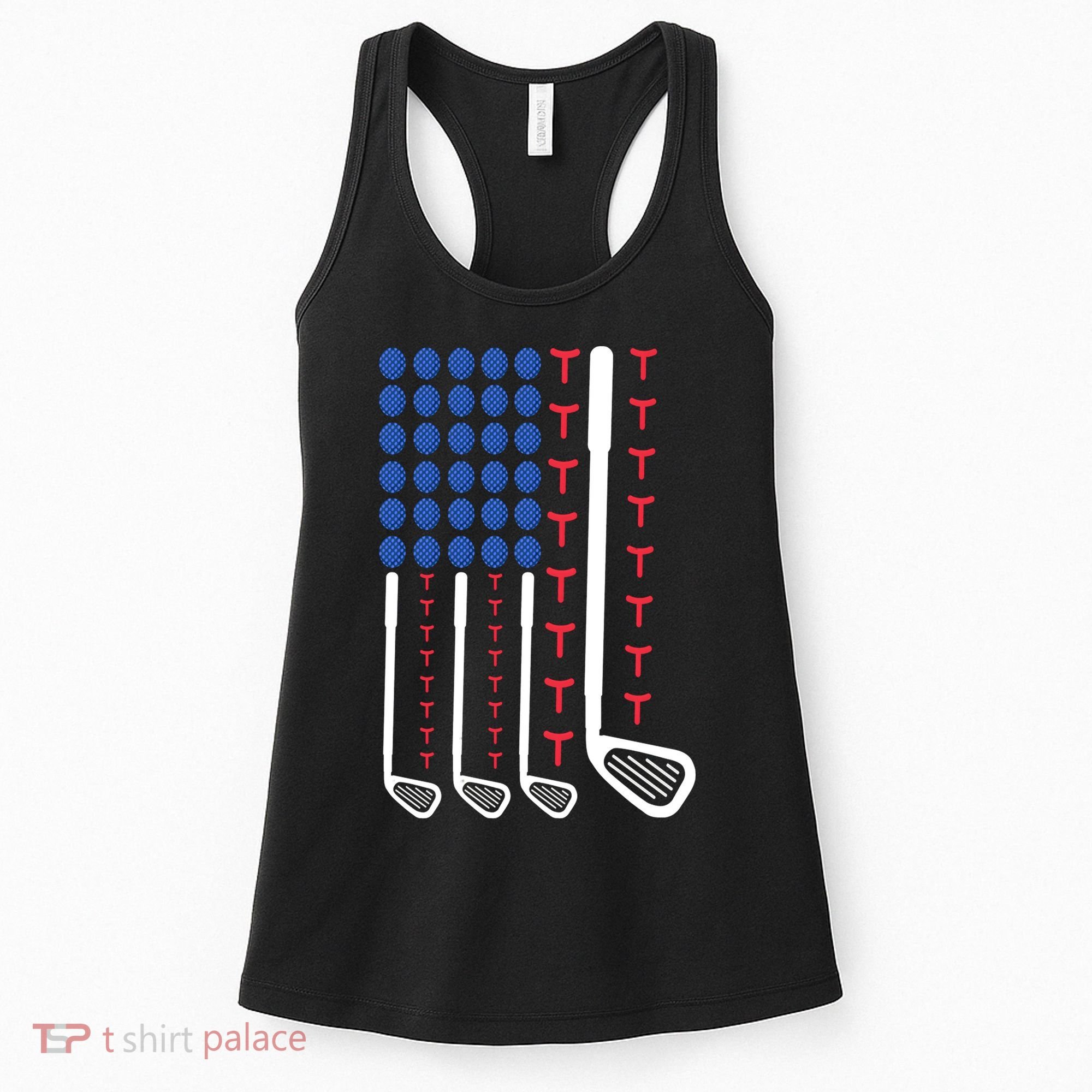 Golf American Flag Golfing Gift For Father's Day Women's Tank Top
