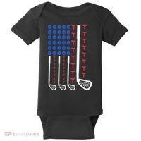 Golf American Flag Golfing Gift For Father's Day Baby Bodysuit thumb 0