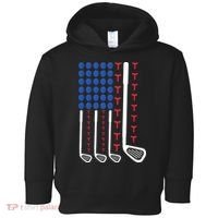 Golf American Flag Golfing Gift For Father's Day Toddler Hoodie thumb 0