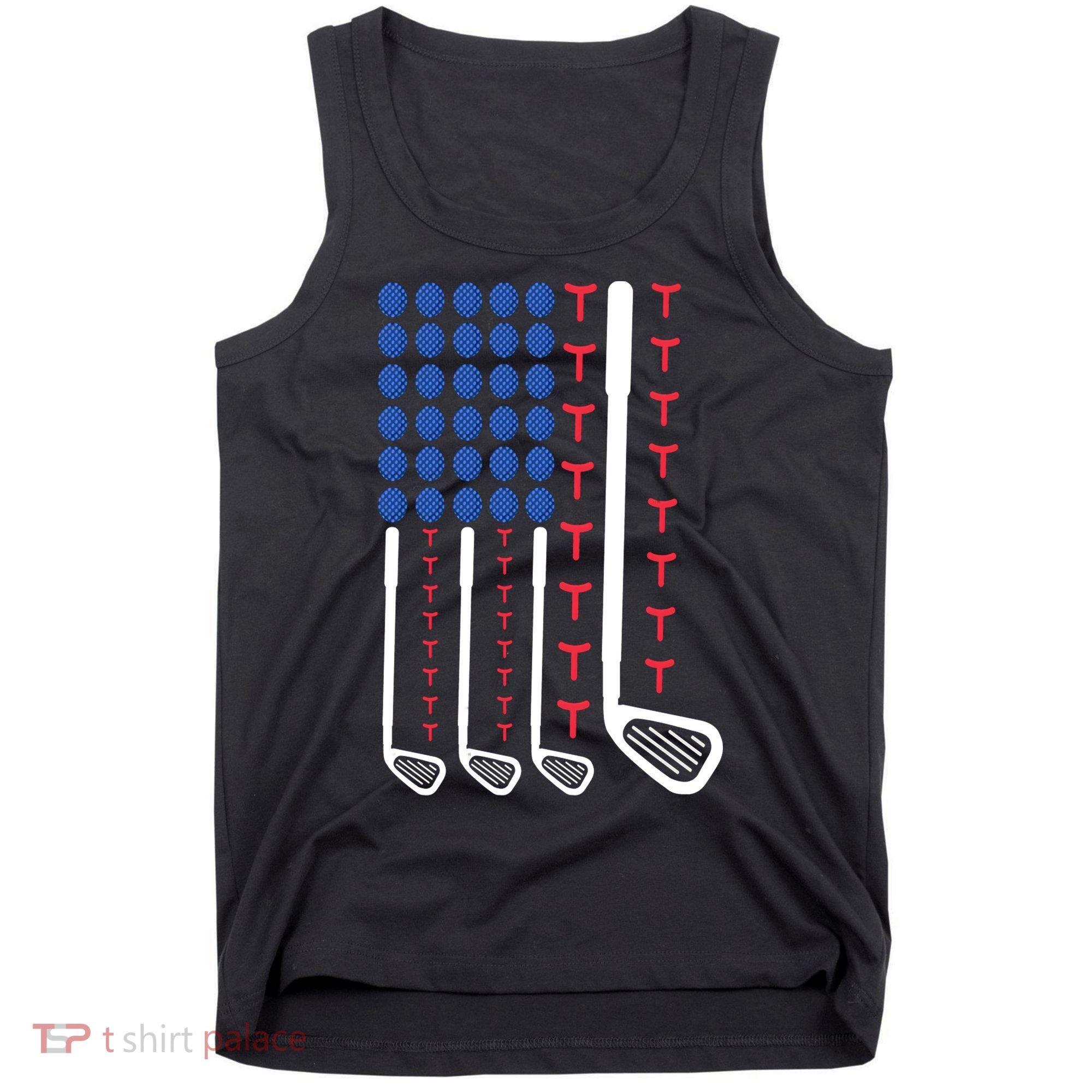 Golf American Flag Golfing Gift For Father's Day Tank Top