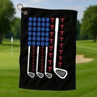 Golf American Flag Golfing Gift For Father's Day Golf Towel thumb 1