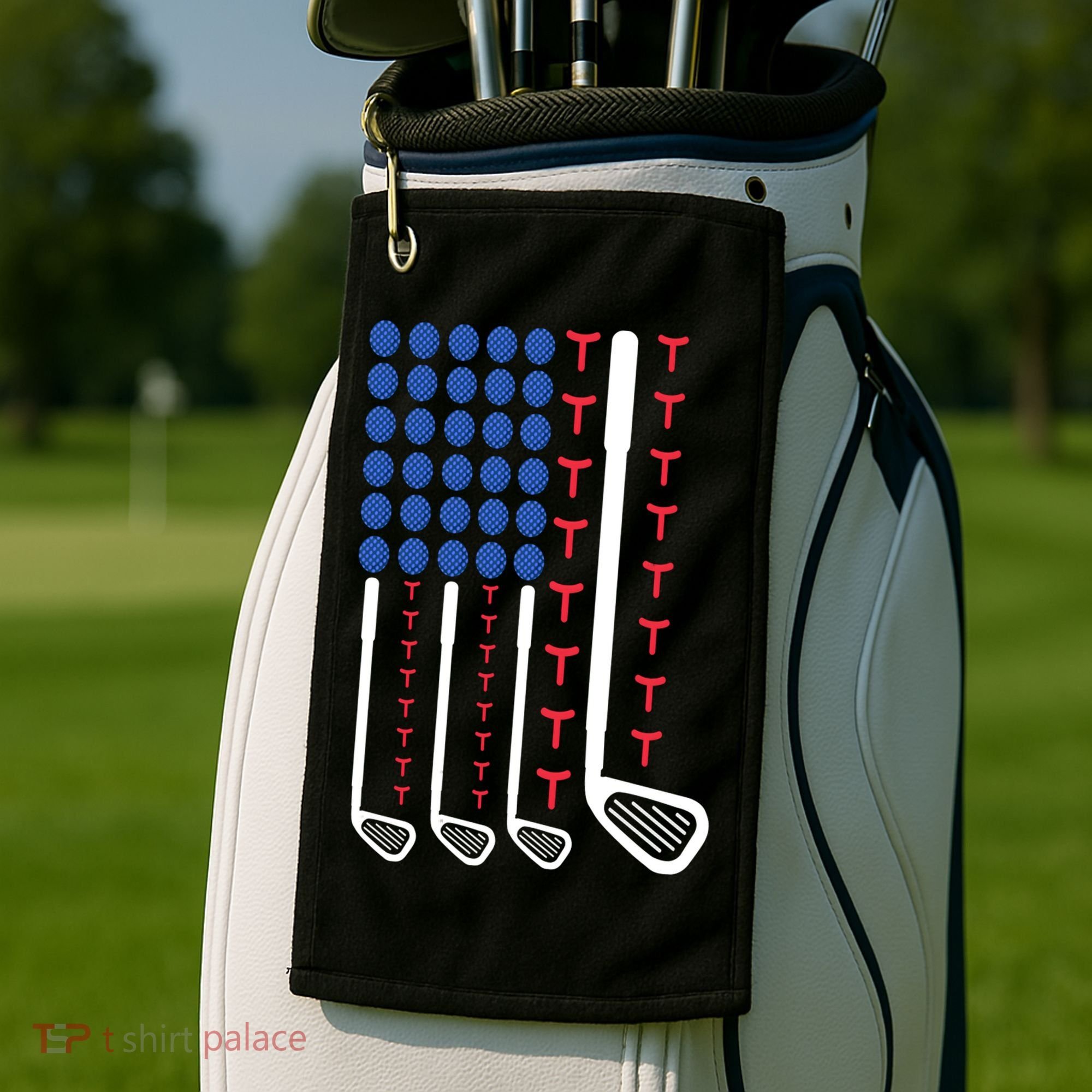 Golf American Flag Golfing Gift For Father's Day Golf Towel