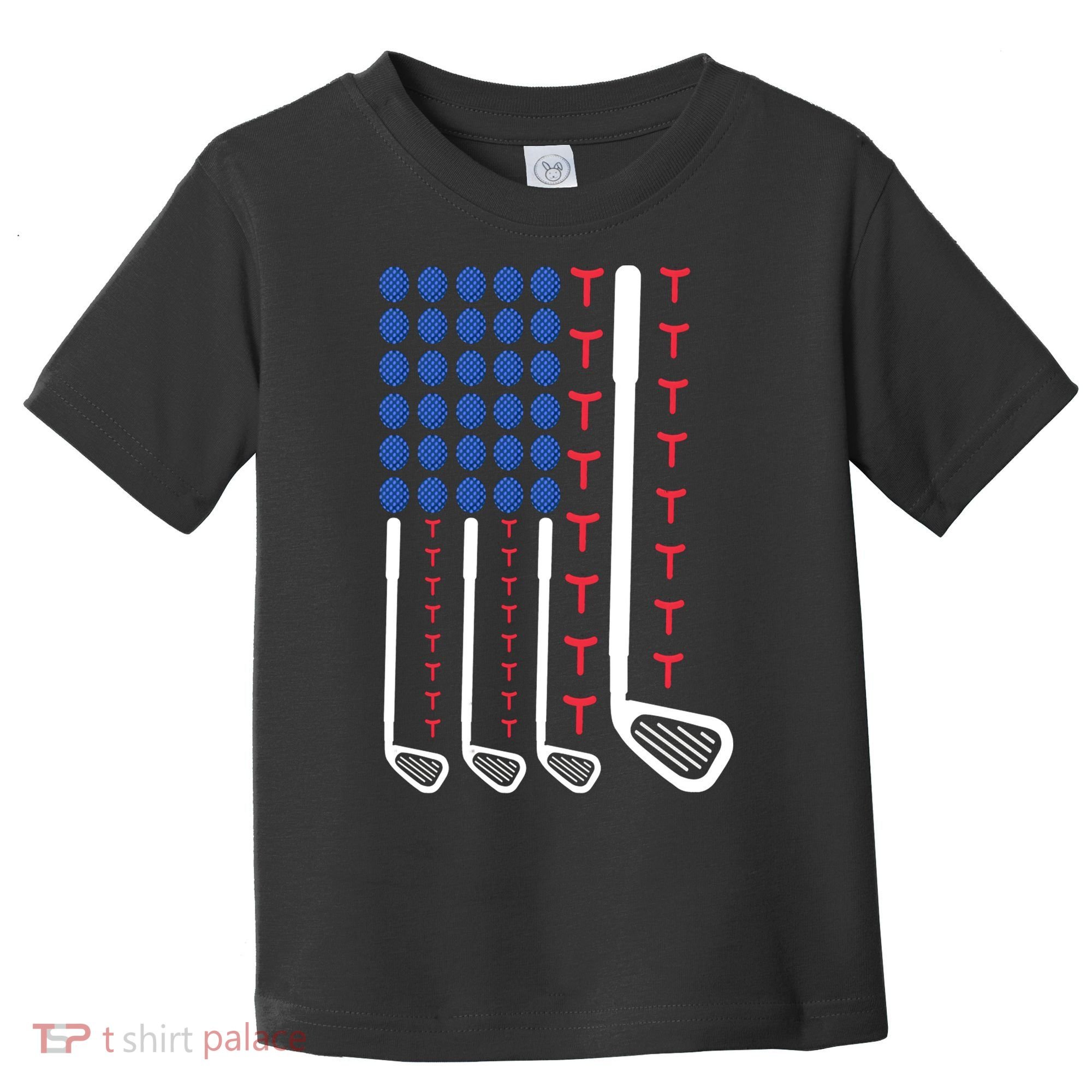 Golf American Flag Golfing Gift For Father's Day Toddler T-Shirt
