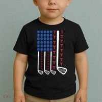 Golf American Flag Golfing Gift For Father's Day Toddler T-Shirt thumb 2