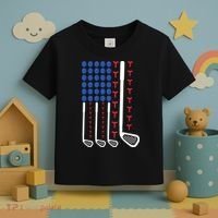 Golf American Flag Golfing Gift For Father's Day Toddler T-Shirt thumb 3