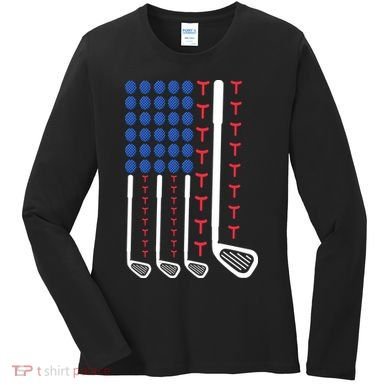 Golf American Flag Golfing Gift For Father's Day Women's Long Sleeve Shirt