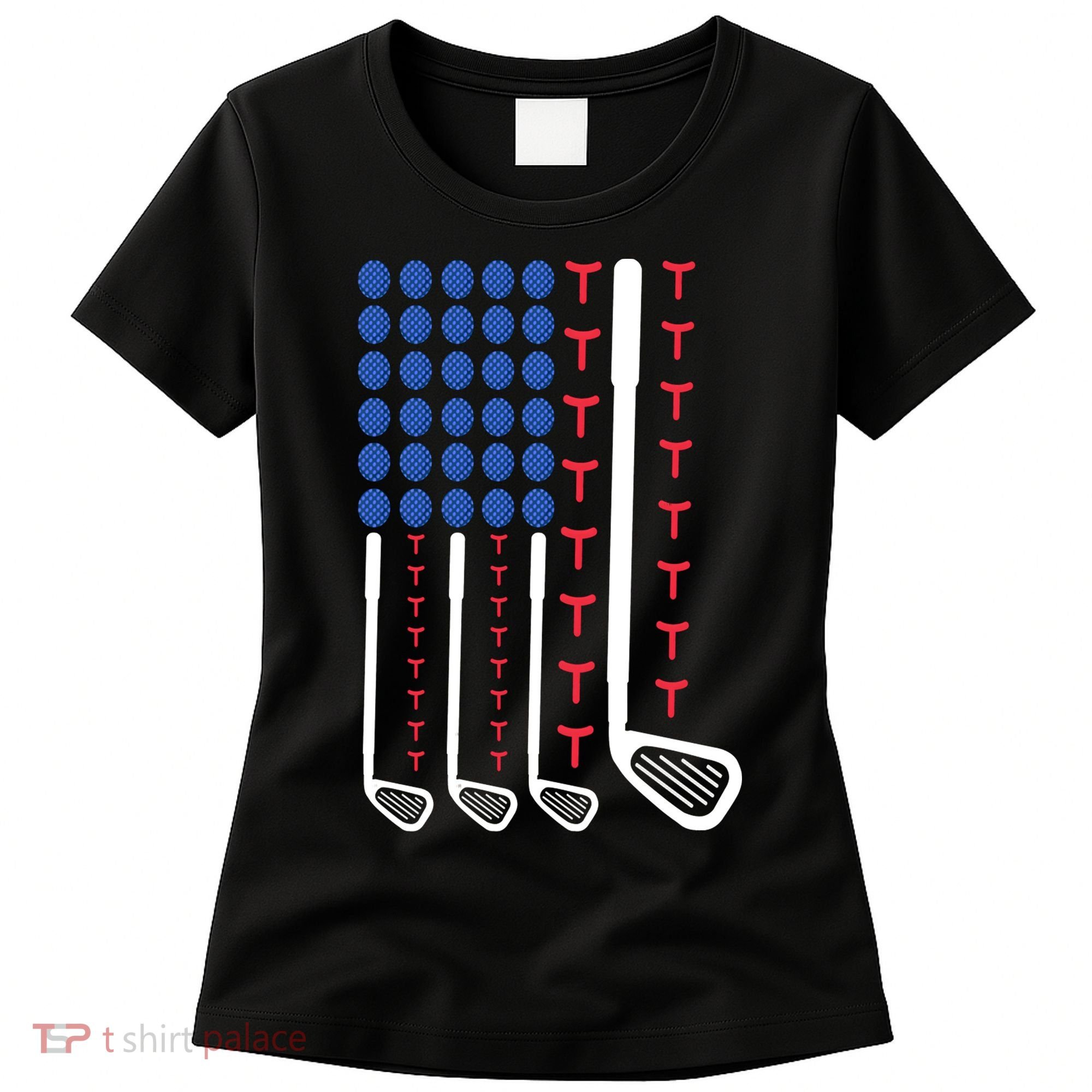 Golf American Flag Golfing Gift For Father's Day Women's T-Shirt