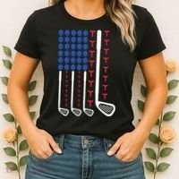 Golf American Flag Golfing Gift For Father's Day Women's T-Shirt thumb 2