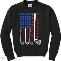 Golf American Flag Golfing Gift For Father's Day Kids Sweatshirt thumb 0