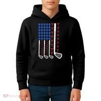 Golf American Flag Golfing Gift For Father's Day Kids Hoodie thumb 4