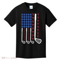 Golf American Flag Golfing Gift For Father's Day Kids T-Shirt thumb 0