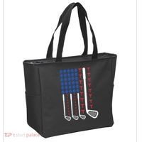 Golf American Flag Golfing Gift For Father's Day Tote Bag thumb 2